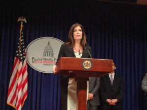 PA Attorney General Kathleen Kane speaking at the press conference