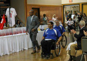 The Magee wheelchair tennis team makes its entrance