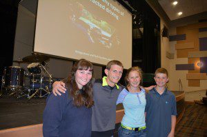 L to R: Jamie Treat, Salida H.S.Student Body President, Jake Schoenfeld, Student Body President, Jessica Adamson, Senior Class President and Tyler Brown of the Crest Academy