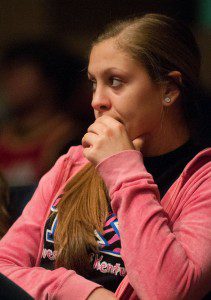 Bill Fraser / Staff Photographer Here senior Amanda Yarson, 18, listens to the guest speakers. 