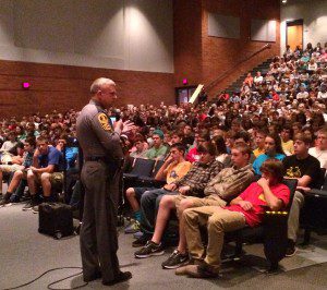 Captain Steven Chumley, VA State Police, at Crosby H.S.
