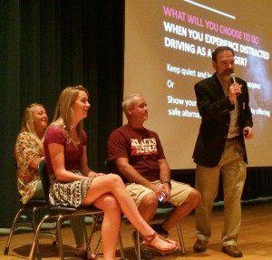 Friends Don't Let Friends Drive Distracted role play at Crosby H.S.