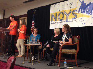 NOYS teens introducing the speakers on the victims impact panel