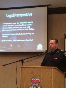 Sgt. Ray Magnan, Sault Ste Marie Police Dept. discussing Ontario's ban on the use of hand-held electronic devices