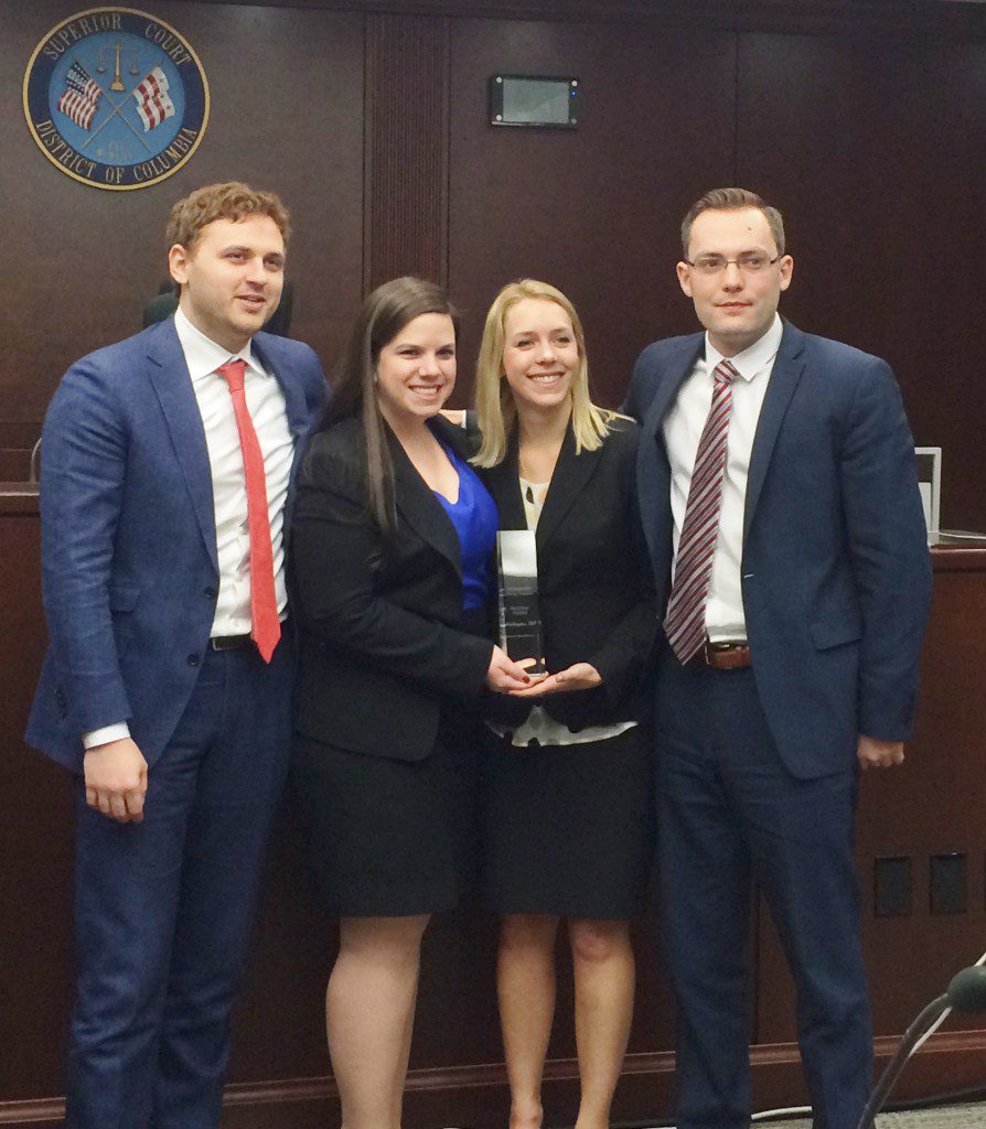 George Mason University Law School regional finalists, Ryan Timothy Andrews, Robert Bezilla, Alexandra Sipes & Alexa Wolff