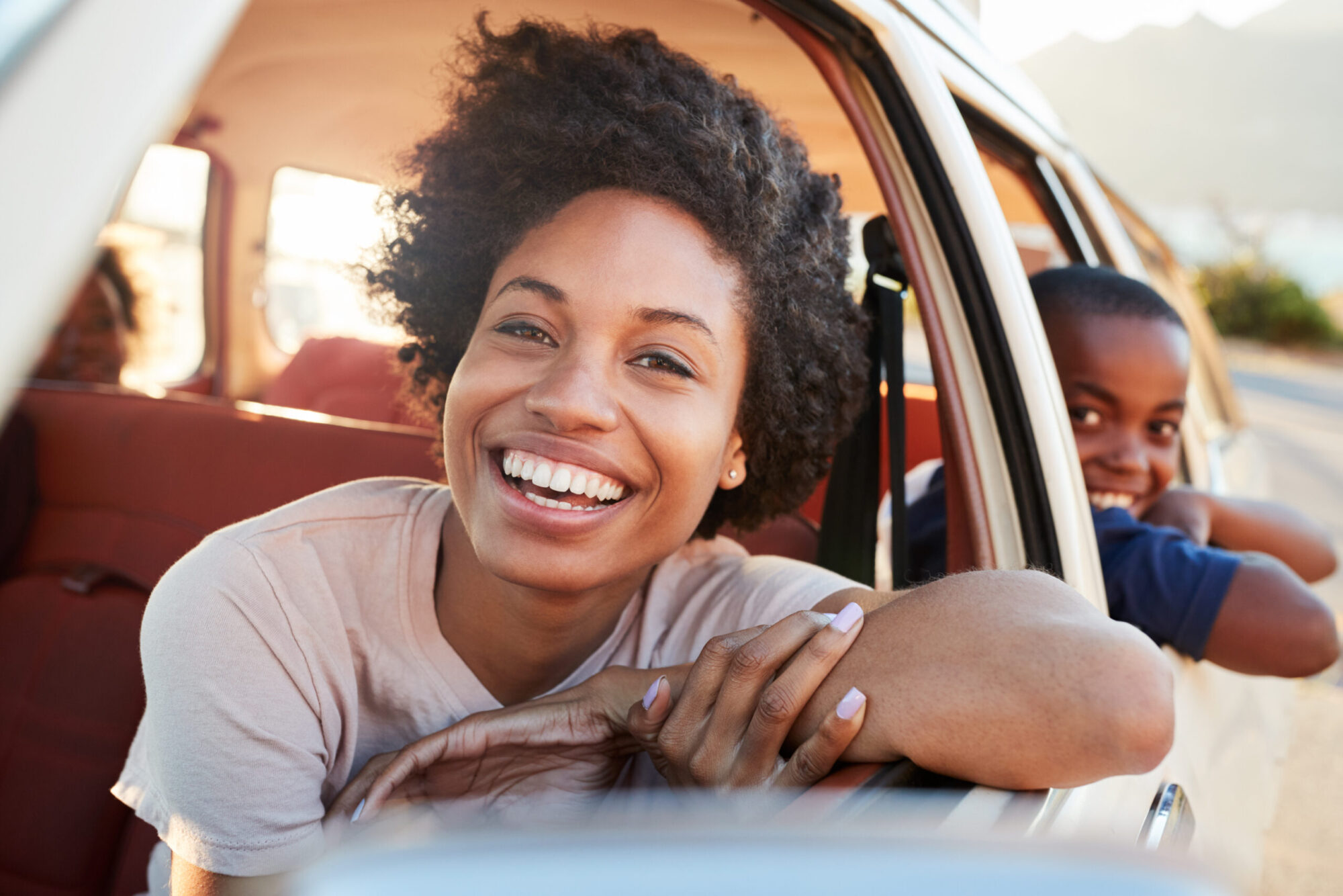 Mother in car