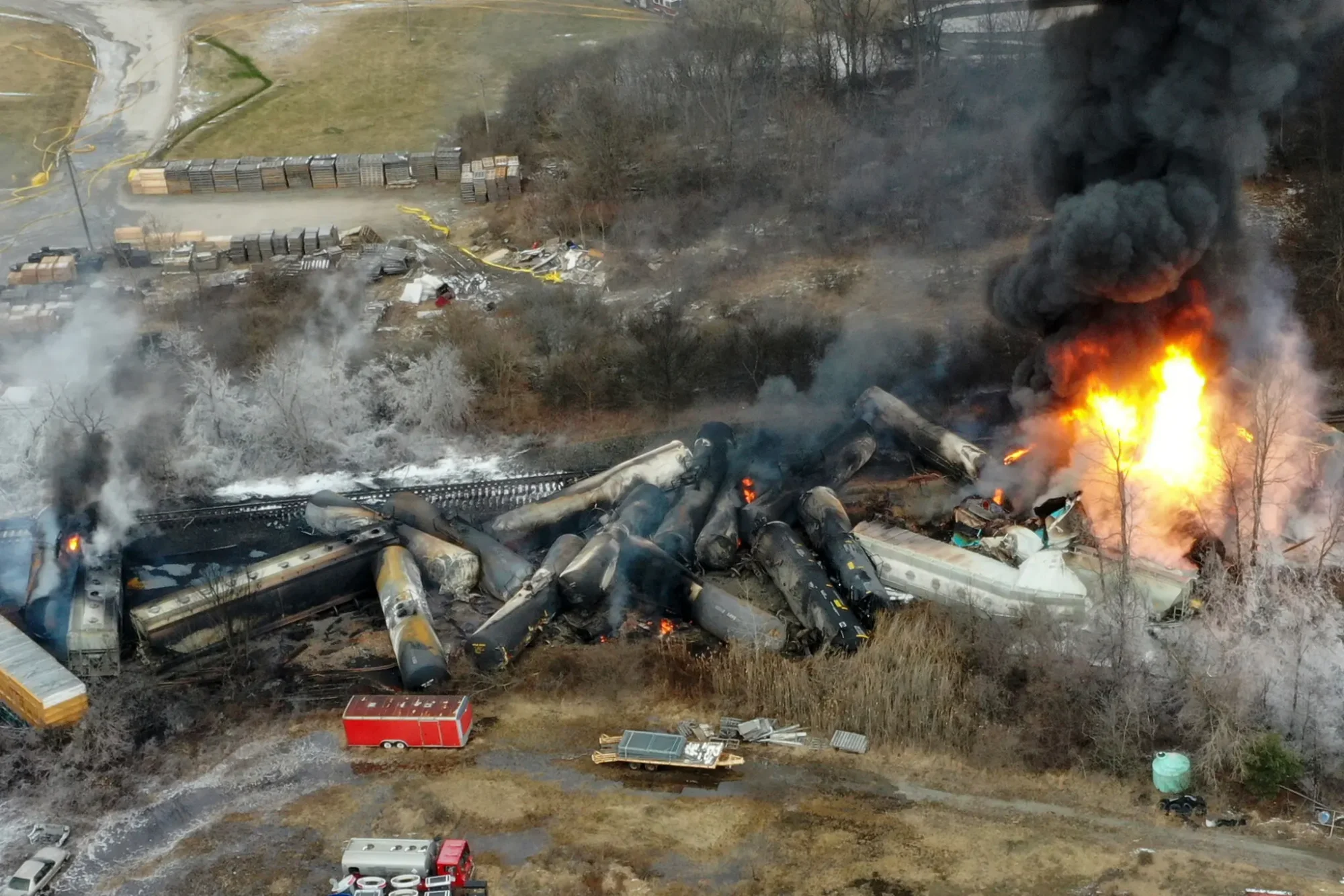 The derailment of a Norfolk Southern train in East Palestine, Ohio, in February. Workers and some rail experts say cost cutting has weakened safety at the railroad, once an industry leader.Credit…Gene J. Puskar/Associated Press