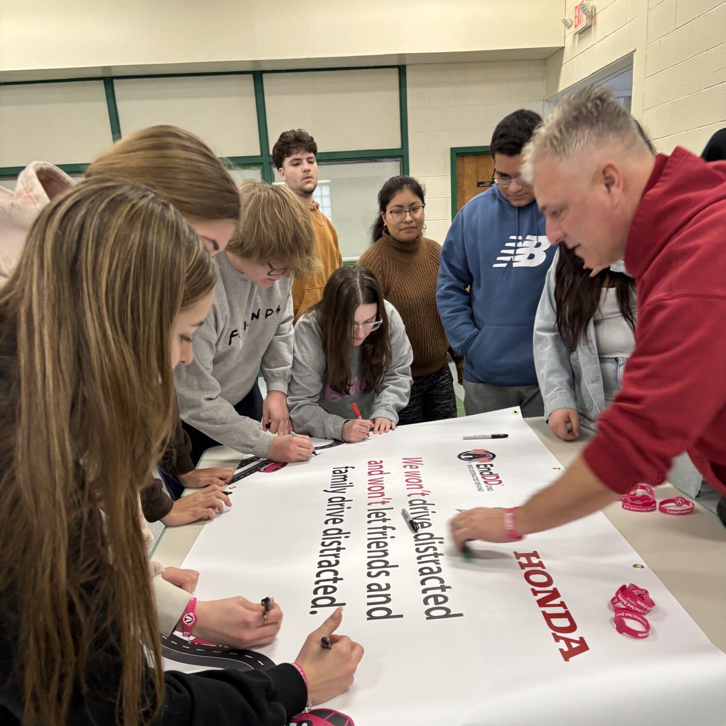 photo at live speaking event about safe driving